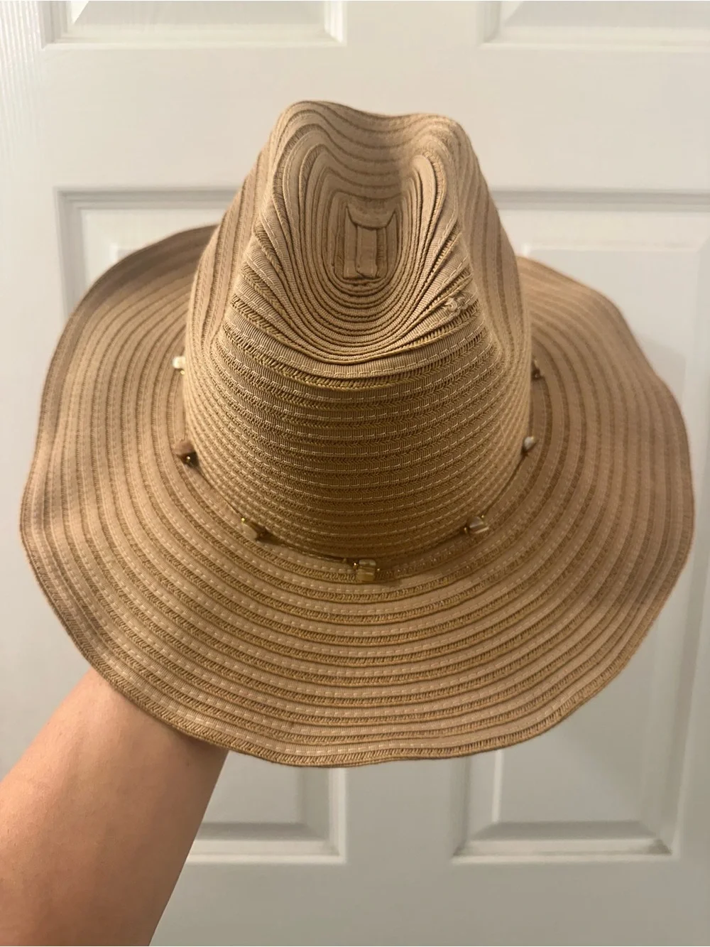 San Diego Hat Company Tan Straw Cowboy Hat with Gold Accents